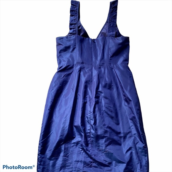 J. Crew Vintage Blue Fully Lined Silk Cocktail Dress Size 10 - Picture 9 of 12